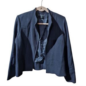 LOUBEN Canada Black‎ Open Front Cashmere Blend Jacket Blazer - Size 10